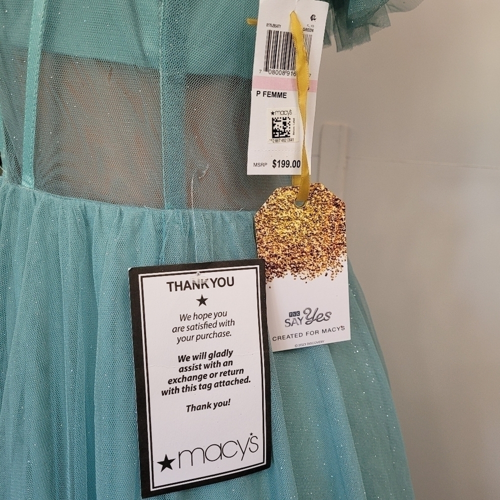 Say Yes to the Prom Glitter Tulle Off The Shoulder Gown Size 13 - Picture 8 of 13